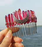 Wicca Natural Crystal Rainbow Hair Accessories Reiki Stones Hairpins