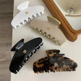 Metallic Letter B Acetic Acid Leopard Print Hair Clip Claw
