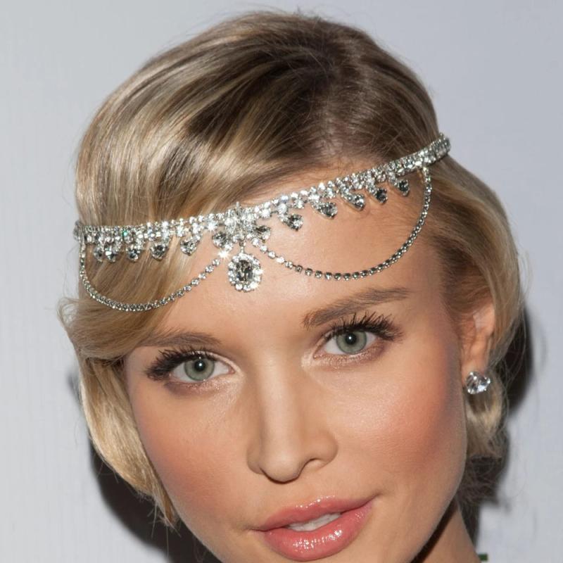 Rhinestone Drops Head Chain Forehead Headpiece Bride Wedding Hair Decoration