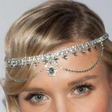 Rhinestone Drops Head Chain Forehead Headpiece Bride Wedding Hair Decoration