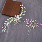 Colorful Opal Crystals Rhinestone Bridal Hair Comb Pins Wedding Headpieces