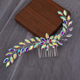 Colorful Opal Crystals Rhinestone Bridal Hair Comb Pins Wedding Headpieces