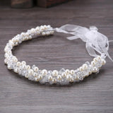 Crystal Beads Ribbon Bridal Hairbands