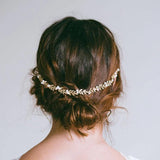 Alloy Leaf Pearls Bridal Headband Hair Vine Wedding Hair Accessories