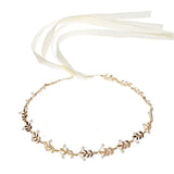 Alloy Leaf Pearls Bridal Headband Hair Vine Wedding Hair Accessories