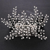 Crystal Silver Hair Jewelry For Bride Tiara Hair Combs Party Wedding