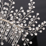 Crystal Silver Hair Jewelry For Bride Tiara Hair Combs Party Wedding