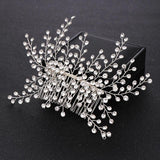 Crystal Silver Hair Jewelry For Bride Tiara Hair Combs Party Wedding