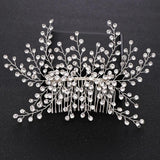 Crystal Silver Hair Jewelry For Bride Tiara Hair Combs Party Wedding