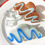 Colorful Wave Acetate Hair Clip for Women