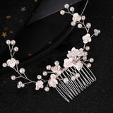 Rhinestones Crystals Pearls Bridal Hair Comb Wedding Accessories