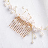 Rhinestones Crystals Pearls Bridal Hair Comb Wedding Accessories