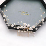 Rhinestones Crystals Pearls Bridal Hair Comb Wedding Accessories