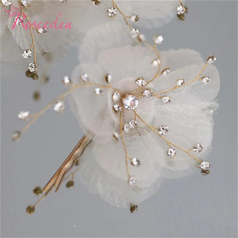 Romantic Bride Hair Clip Yarn Floral Wedding Hair Pin