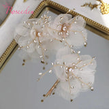 Romantic Bride Hair Clip Yarn Floral Wedding Hair Pin