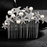 Starfish Hair Comb Bridal Headpiece Rhinestone Wedding Hair Accessories