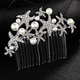 Starfish Hair Comb Bridal Headpiece Rhinestone Wedding Hair Accessories