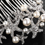 Starfish Hair Comb Bridal Headpiece Rhinestone Wedding Hair Accessories