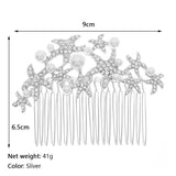 Starfish Hair Comb Bridal Headpiece Rhinestone Wedding Hair Accessories
