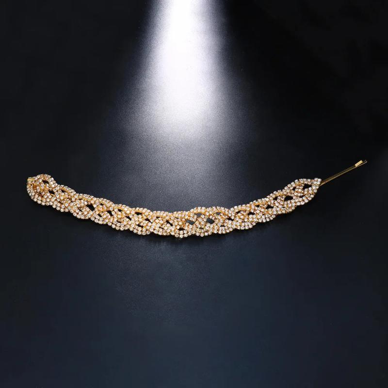 Stonefans Rhinestone Hair Chains Clips for Women Indian Bridal Headwear