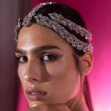 Stonefans Rhinestone Hair Chains Clips for Women Indian Bridal Headwear