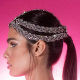 Stonefans Rhinestone Hair Chains Clips for Women Indian Bridal Headwear