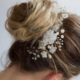 Flower Crystal Wedding Hair Comb Bride Hair Jewelry Headpiece
