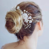 Flower Crystal Wedding Hair Comb Bride Hair Jewelry Headpiece