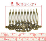 Bronze Tone Comb Hair Clips 6.5x4.6cm (B15060)