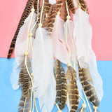 Indian Tribal Feather Bead Comb Hair Band For Women