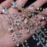 Crystal Teardrop Headpiece Bride Forehead Head Chain Tiara