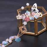 Chinese Hair Barrettes Pearl Tassel Butterfly Women Hair Accessories