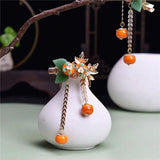 Traditional Persimmon Tassel Hairpin Hanfu Hair Clip