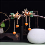 Traditional Persimmon Tassel Hairpin Hanfu Hair Clip