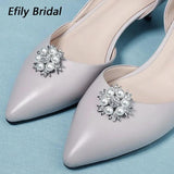 Pearl Wedding Shoe Clip Rhinestone Shoe Buckles Bridal Crystal Brooch