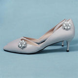 Pearl Wedding Shoe Clip Rhinestone Shoe Buckles Bridal Crystal Brooch
