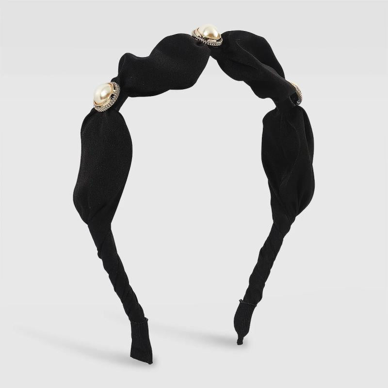 Pearl Hairbands Satin Hair Hoop for Women