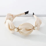 Pearl Hairbands Satin Hair Hoop for Women
