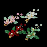 Vintage Hair Clip Red Plum Hairpin Traditional Women Accessories