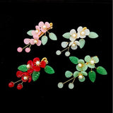 Vintage Hair Clip Red Plum Hairpin Traditional Women Accessories