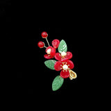 Vintage Hair Clip Red Plum Hairpin Traditional Women Accessories