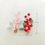 Vintage Hair Clip Red Plum Hairpin Traditional Women Accessories
