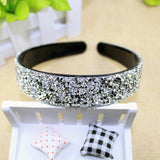 Wide Silver Rhinestone Headband Hairband Crystal Hair Accessories