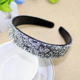 Wide Silver Rhinestone Headband Hairband Crystal Hair Accessories
