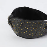 Rhinestone Top Knotted Headband Wide Mesh Hair Ornament Crystal Hairband