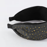 Rhinestone Top Knotted Headband Wide Mesh Hair Ornament Crystal Hairband