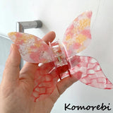 Big Butterfly Hair Clip, Contrasting Acrylic Colors, Exaggerated Size