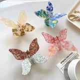 Big Butterfly Hair Clip, Contrasting Acrylic Colors, Exaggerated Size