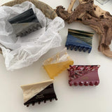 Geometric Marble Stripe Hair Claw High Acetate Shark Clip