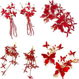 Vintage Red Flower Hair Clip for Women - Wedding Hair Headband Jewelry